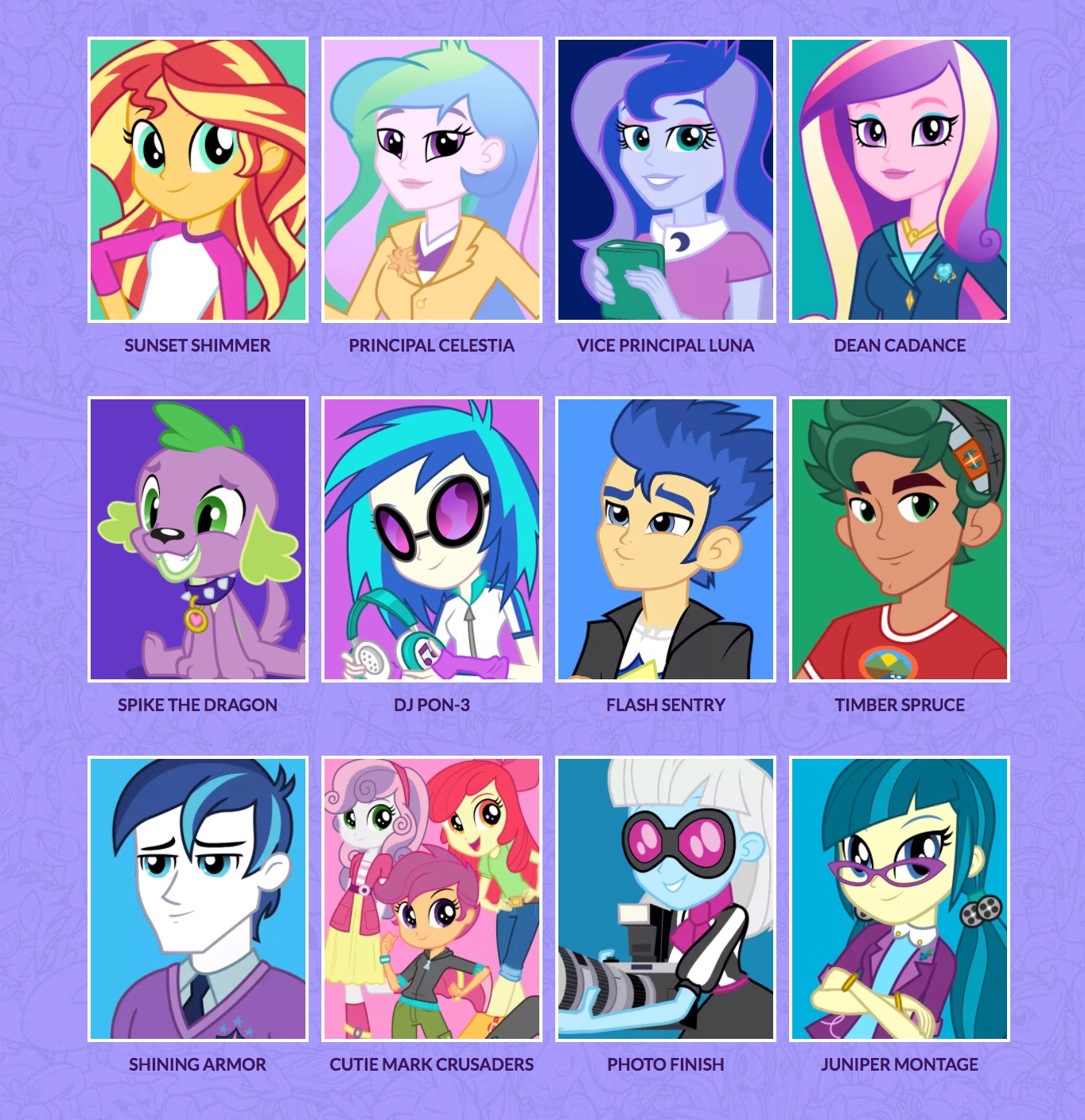 my little pony equestria girls characters