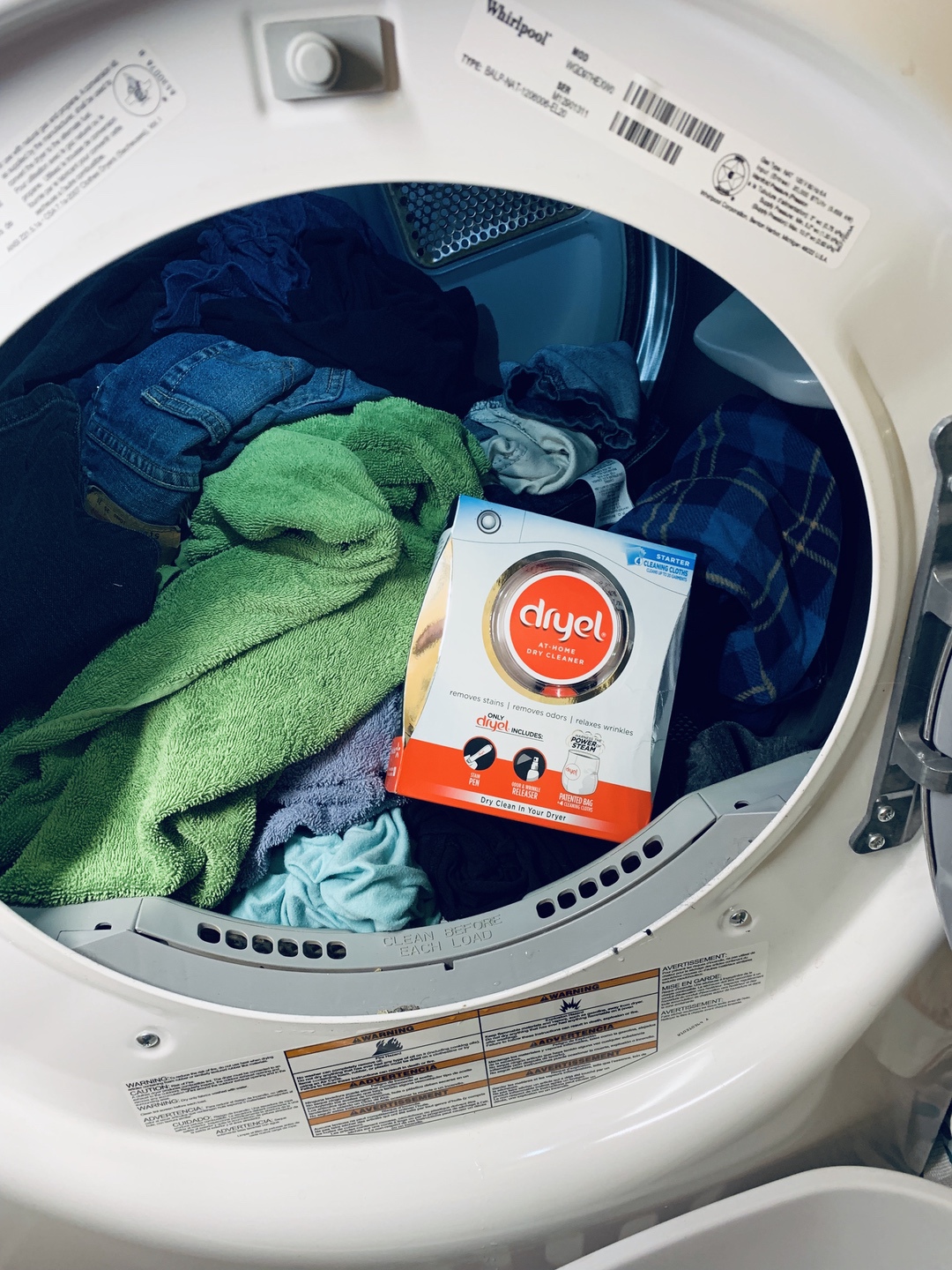 Dryel Dry Cleaning at Home in Dryer #Dryel #clean #cleaning #home #laundry #ad