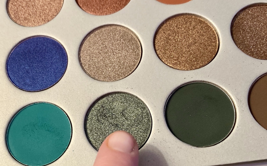 a close-up of an eyeshadow palette