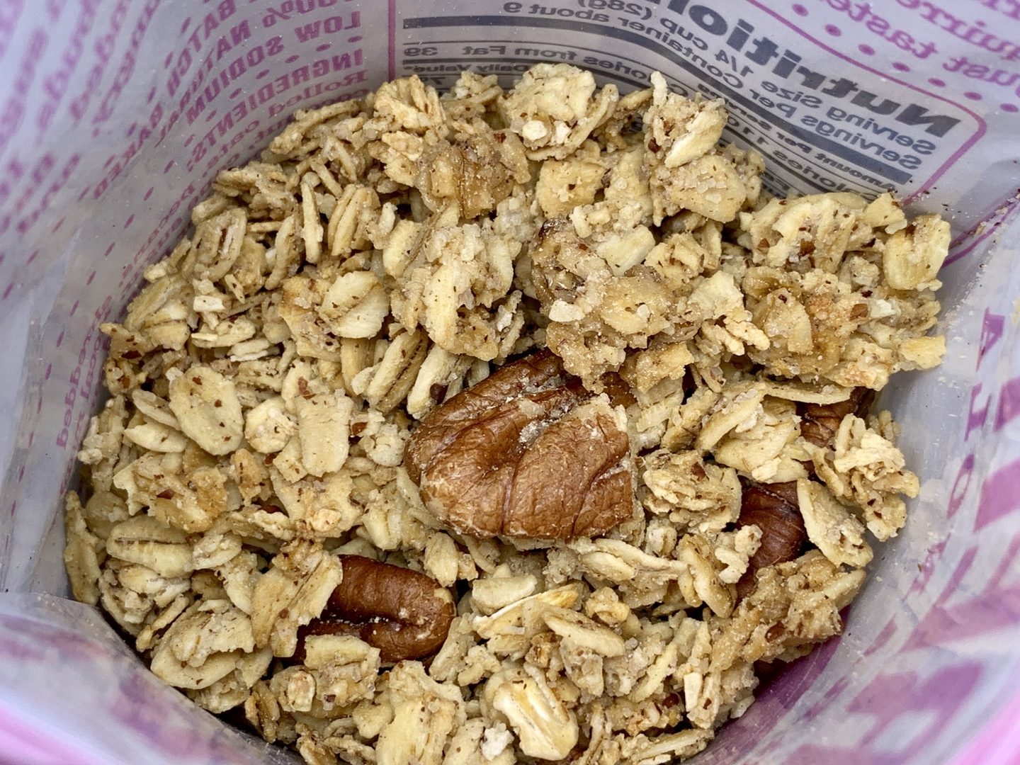 granola with pecan, maple and toasted coconut